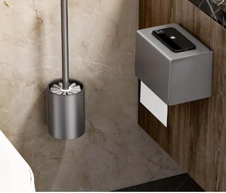 Space Aluminum Toilet Brush No Angle Long Handle — feature 23