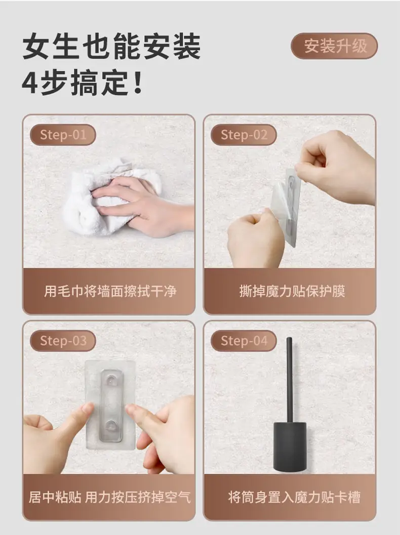 Space Aluminum Toilet Brush No Angle Long Handle — feature 28