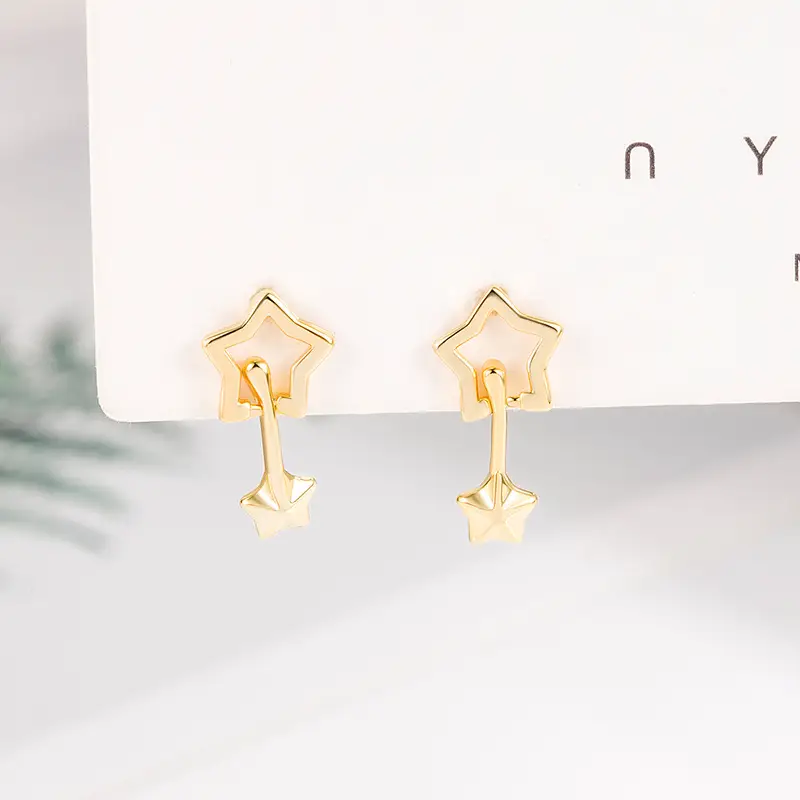 Gold Star Earrings for Women Summer Wear 2022 - Image 2