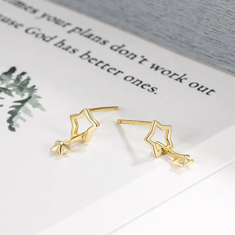 Gold Star Earrings for Women Summer Wear 2022 - Image 3