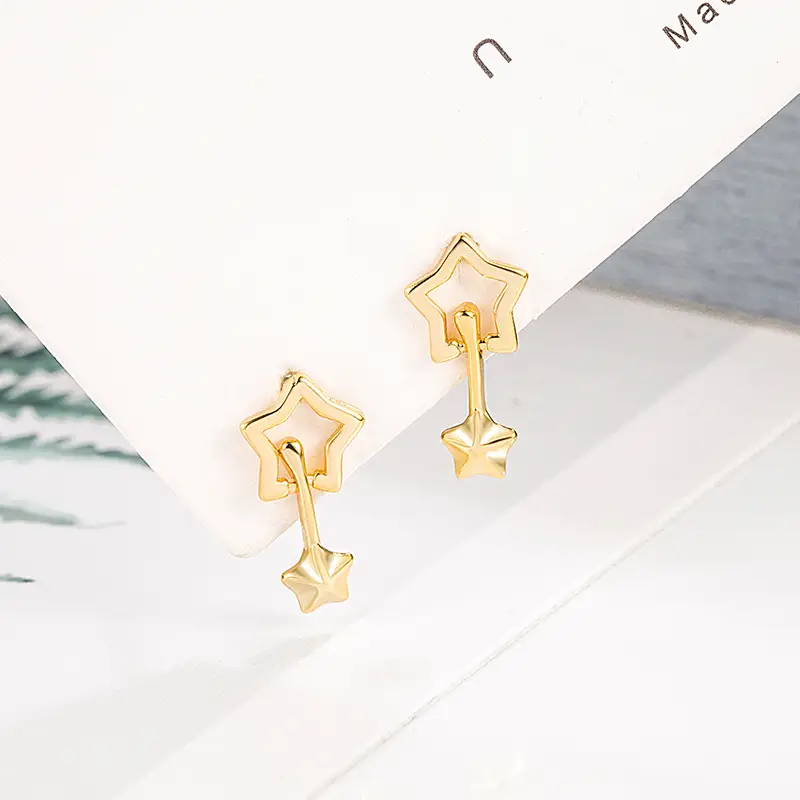 Gold Star Earrings for Women Summer Wear 2022 - Image 4