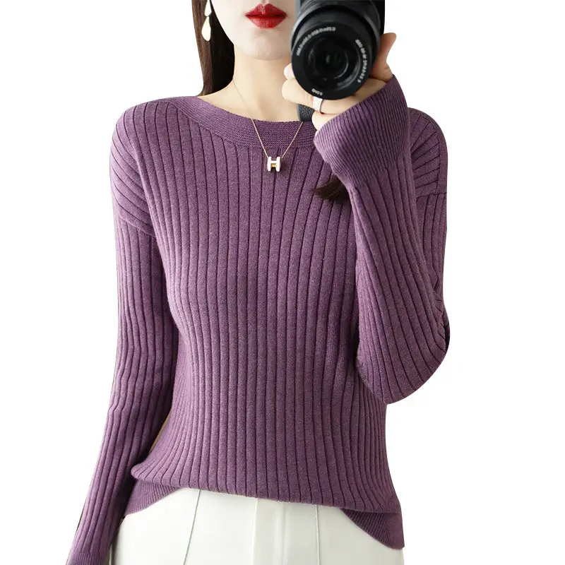Women Knit Pullover Navy Blue 24W Winter