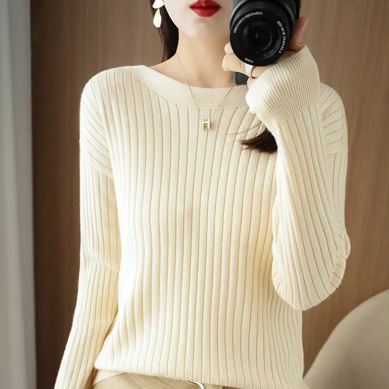 Women Knit Pullover Navy Blue 24W Winter