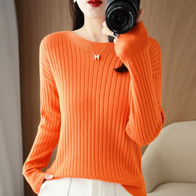 Women Knit Pullover Navy Blue 24W Winter