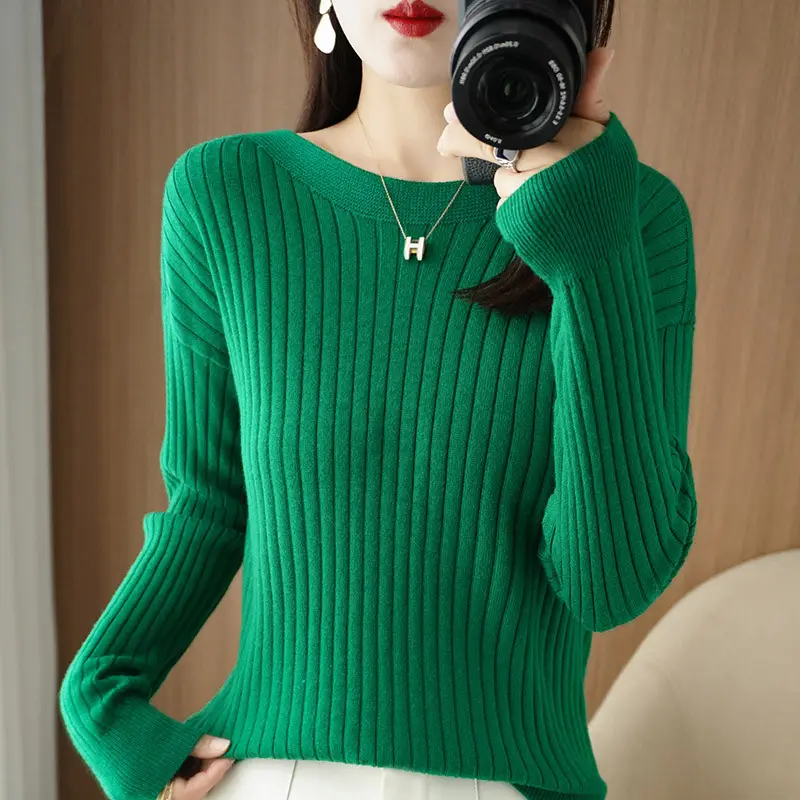Women Knit Pullover Navy Blue 24W Winter