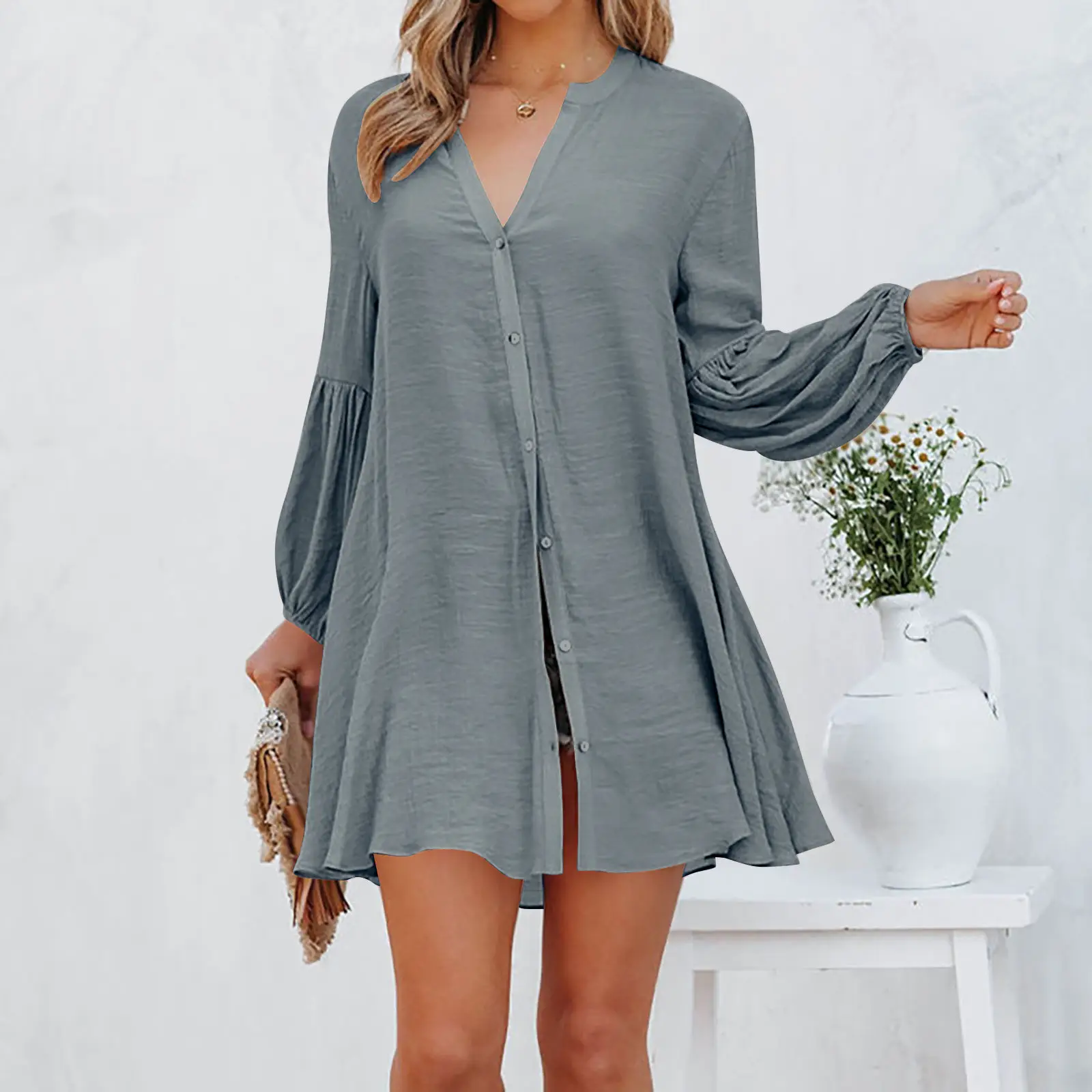 2022 Women's Black Button Long Sleeve T-Shirt - Image 7