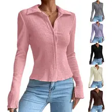 2022 Women's Black Button Long Sleeve T-Shirt — feature 29