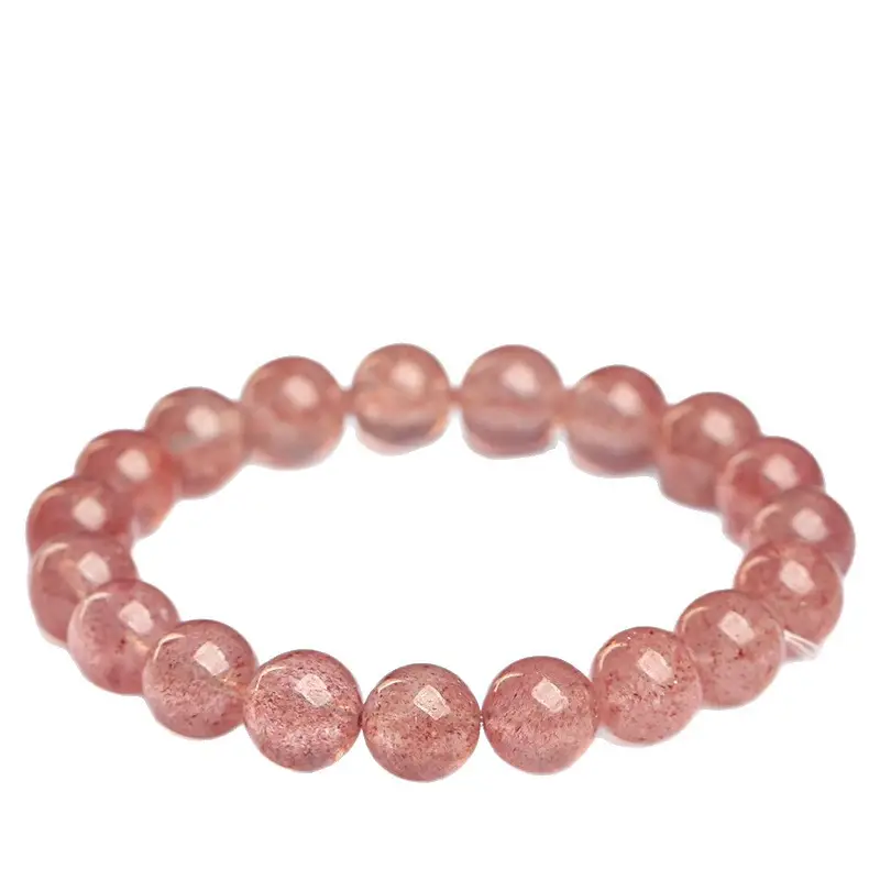 Mingdu Crystal Strawberry Crystal Bracelet Pink Round Beads - Image 6