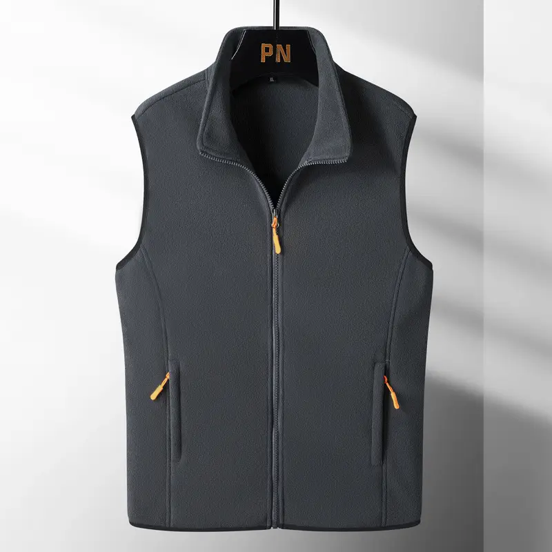 Men's Black Full Zip Vest with Yellow Zippers - Image 16