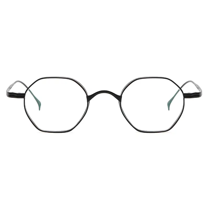 Men's Polygonal Glasses Frame Retro White Silver - Image 7