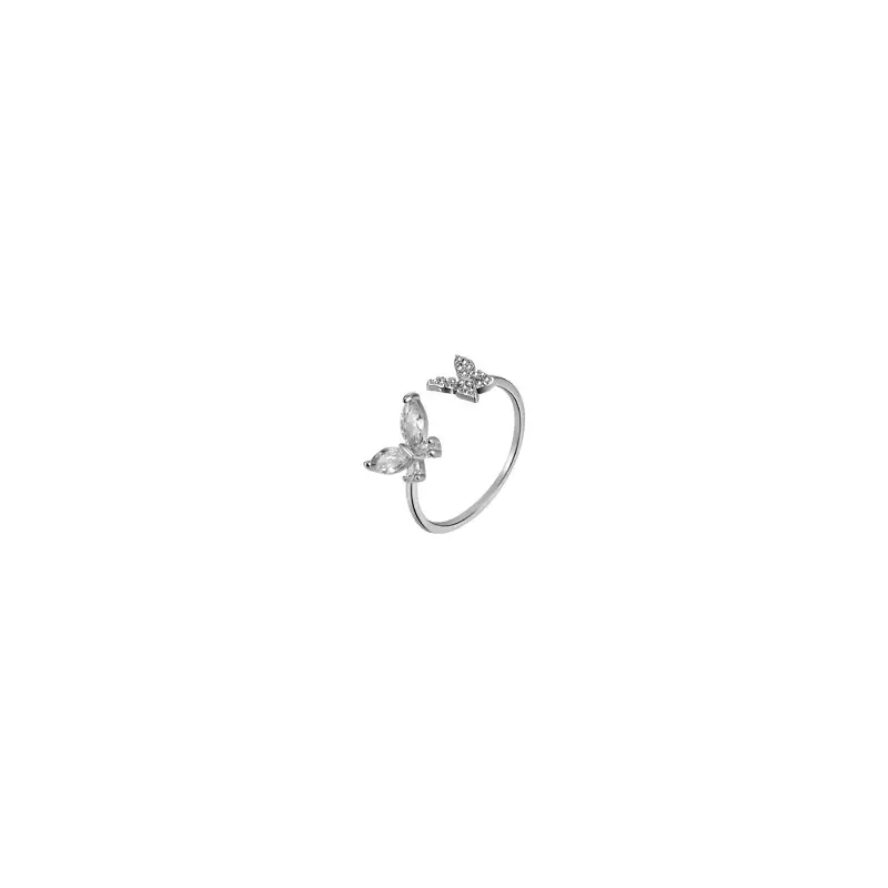 Korean Style Butterfly Ring with Zircon & Light