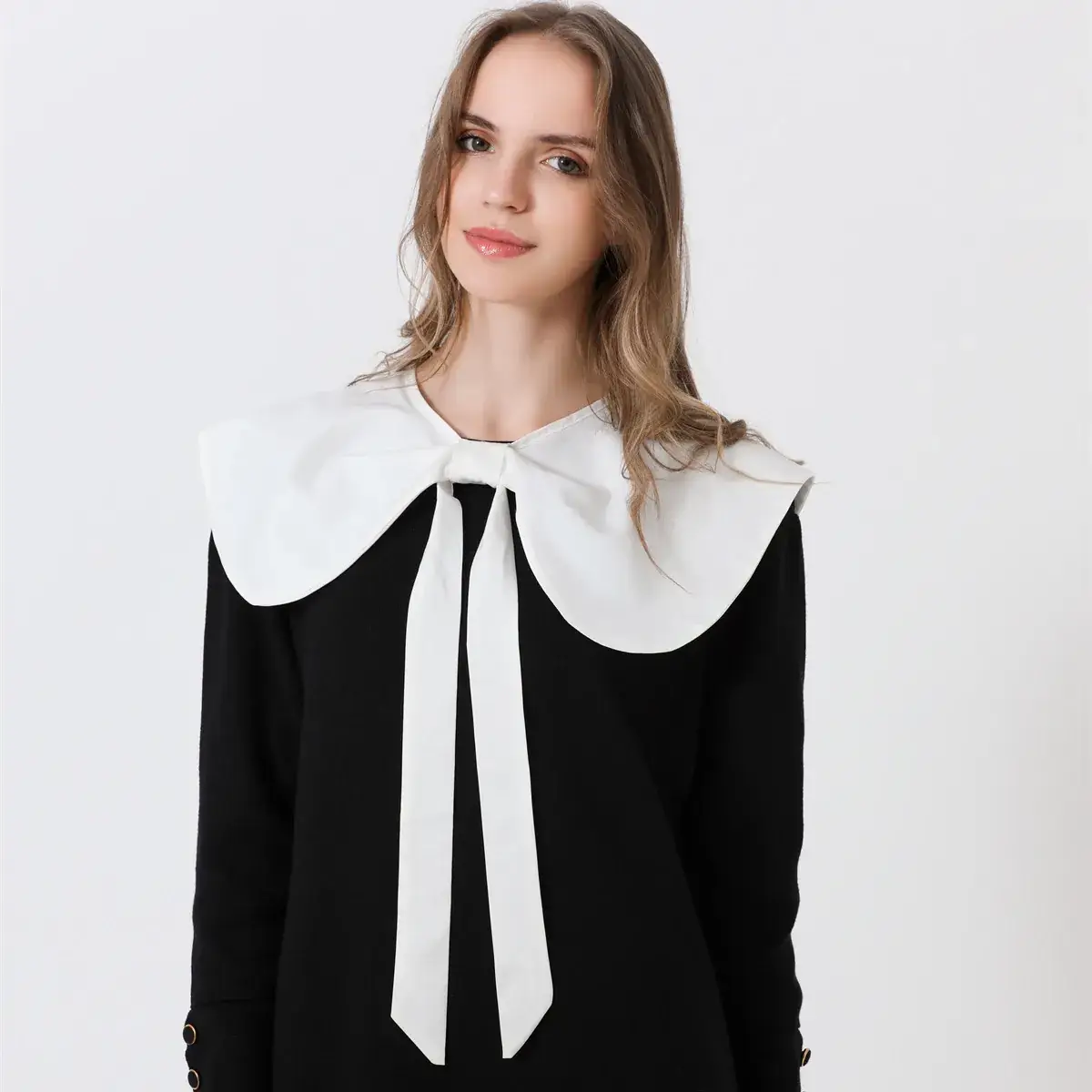 Japanese Style Fake Collar Doll with Bow Tie Shawl - Image 4