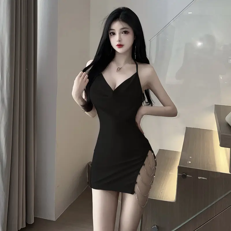 Black Ruched Collar Strapless Slim Fit Dress - Image 4
