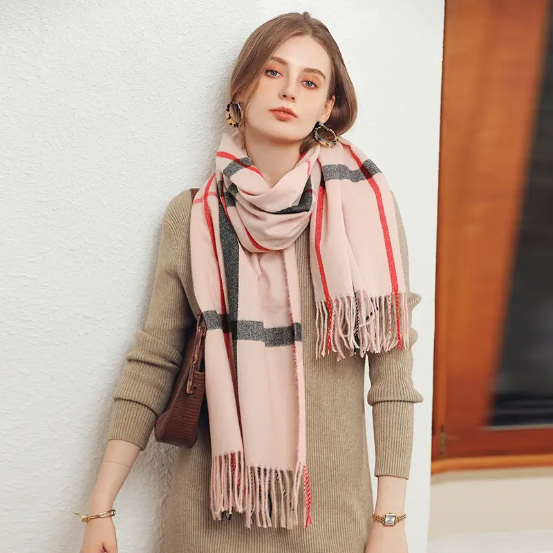 New Autumn Winter Striped Plaid Scarf for Women