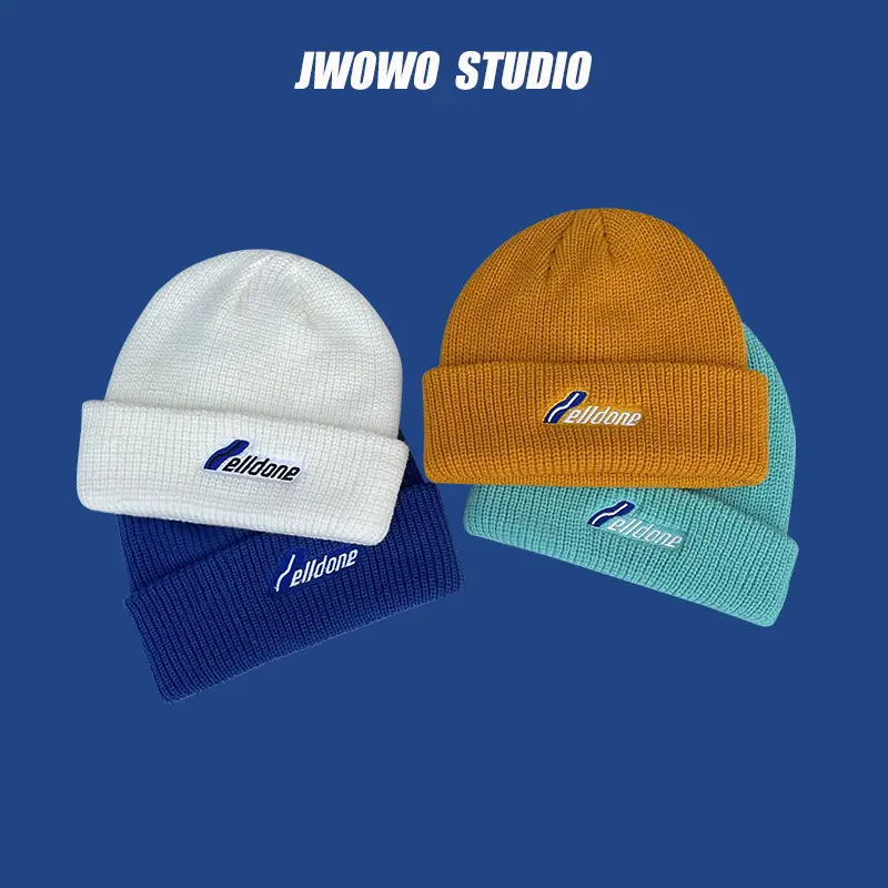 Men Wool Knitted Beanie White Winter Warm - Image 7