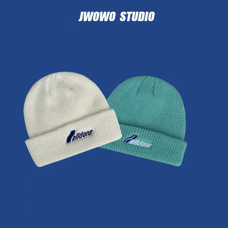 Men Wool Knitted Beanie White Winter Warm - Image 8