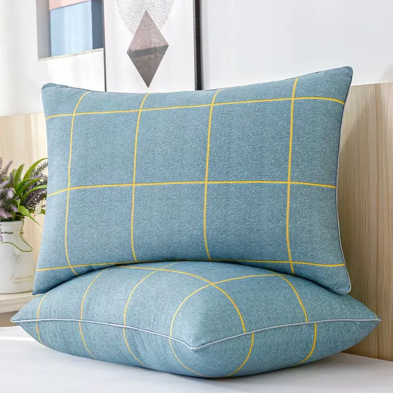 Black Grid Cotton Pillow Covers Single & Double - Image 2