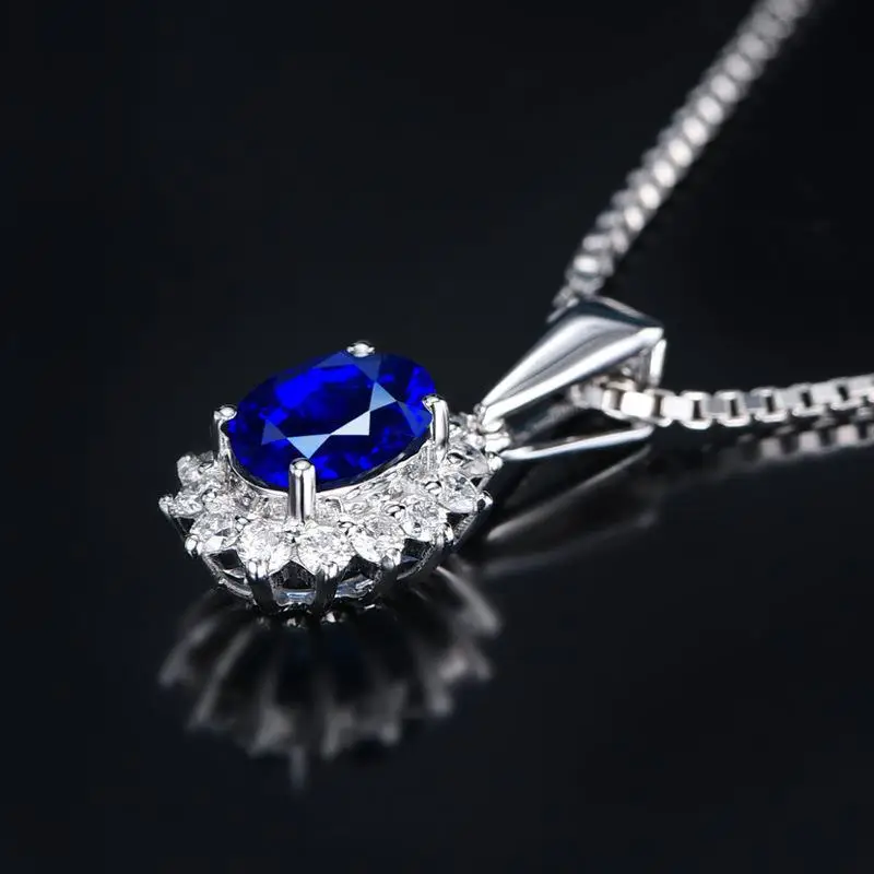 European Princess Ruby Pendant Necklace with Diamond Set