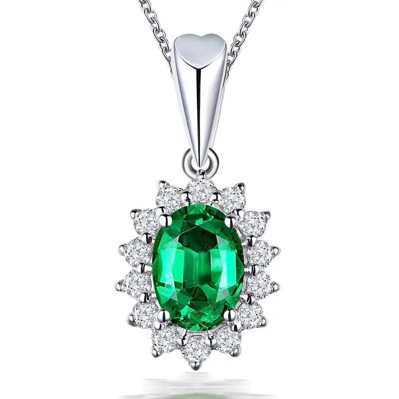 European Princess Ruby Pendant Necklace with Diamond Set