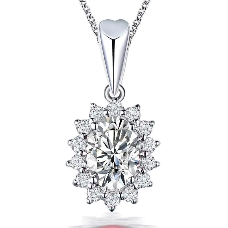 European Princess Ruby Pendant Necklace with Diamond Set
