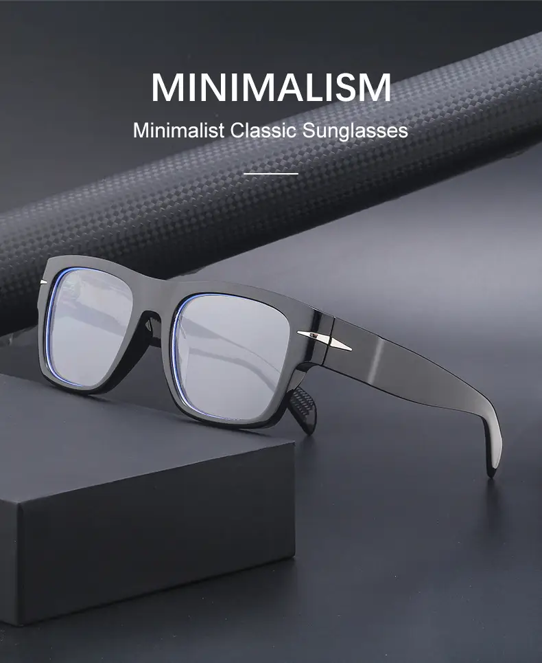 Men Square Frame Retro Sunglasses Black — feature 27