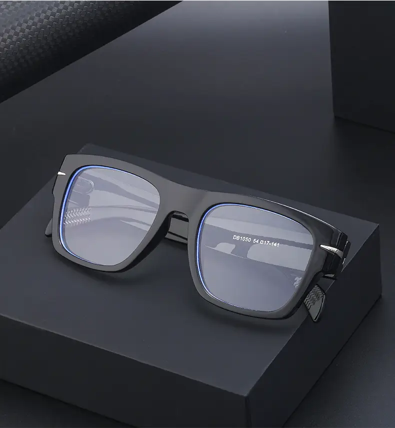 Men Square Frame Retro Sunglasses Black — feature 28
