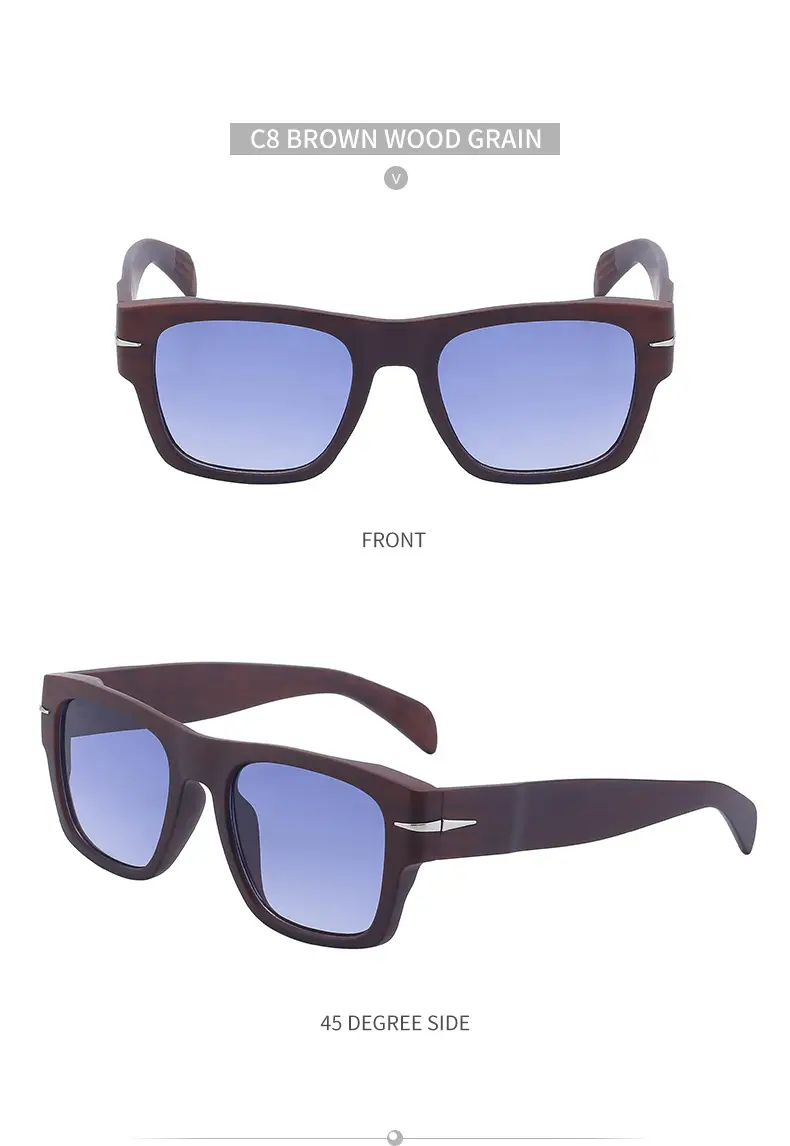 Men Square Frame Retro Sunglasses Black — feature 47