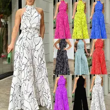 2022 Printed Long Sleeve Fishtail Dress Set Women — feature 9