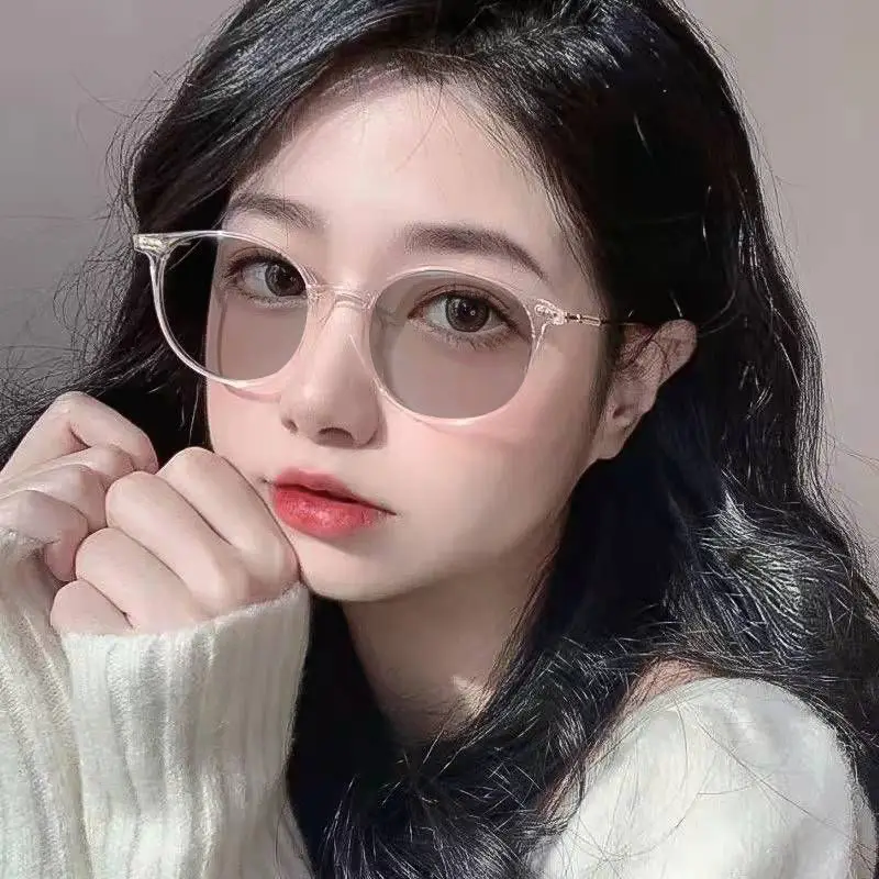 Women Color-Changing Myopia Glasses Cold Brown Frames - Image 15