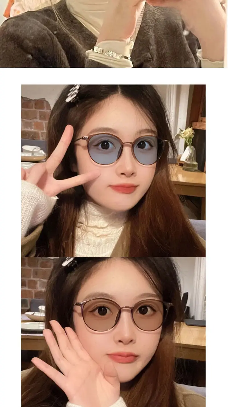 Women Color-Changing Myopia Glasses Cold Brown Frames — feature 10