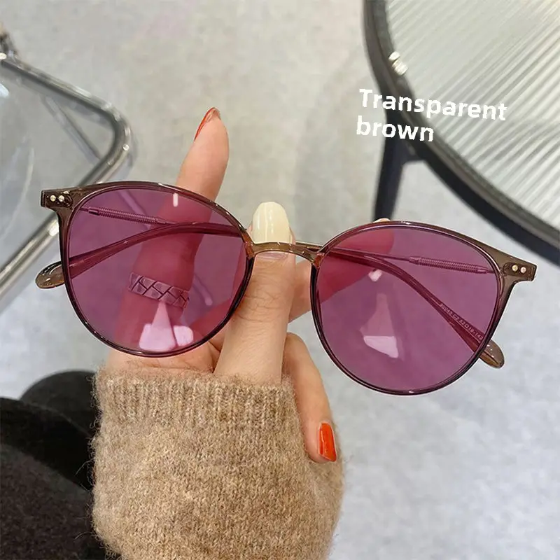 Women Color-Changing Myopia Glasses Cold Brown Frames - Image 10