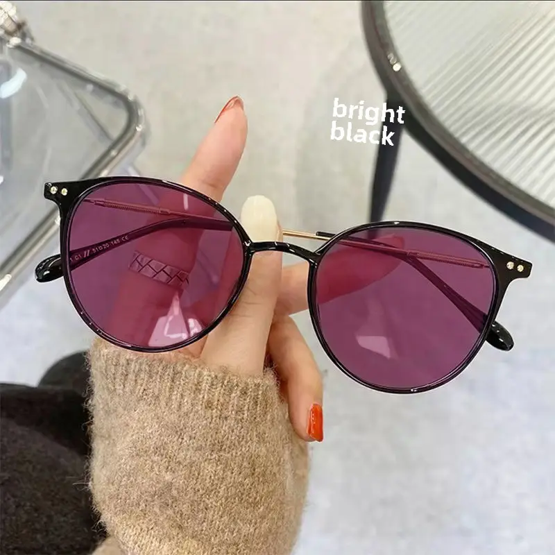 Women Color-Changing Myopia Glasses Cold Brown Frames - Image 12