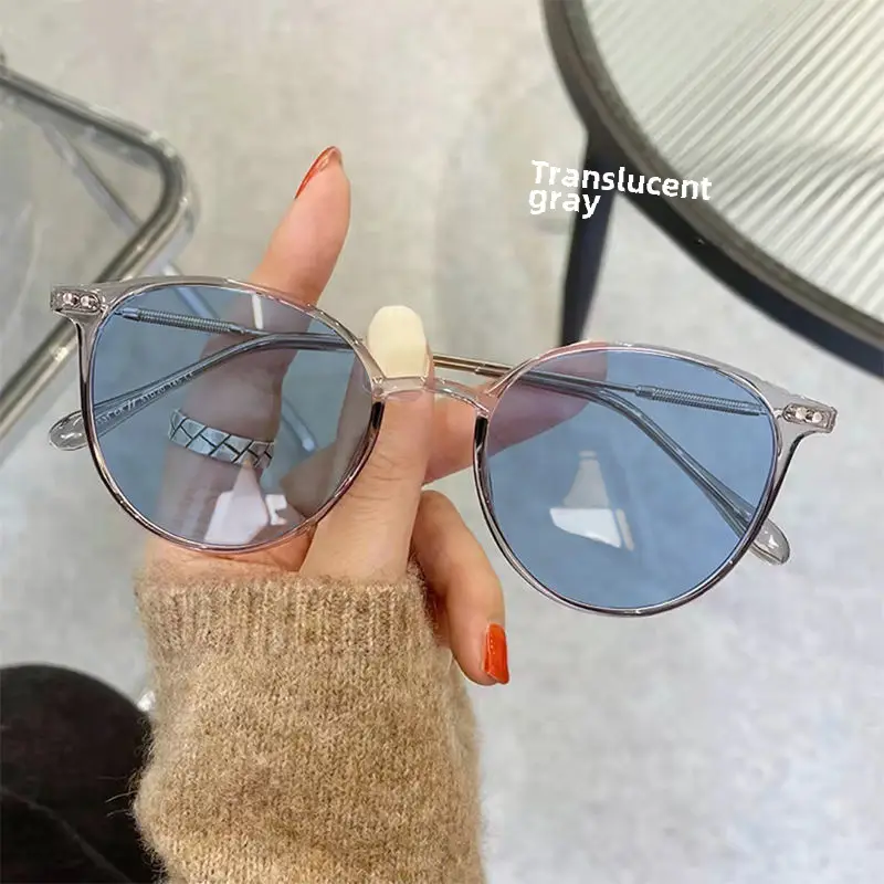 Women Color-Changing Myopia Glasses Cold Brown Frames - Image 5