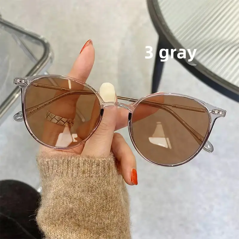 Women Color-Changing Myopia Glasses Cold Brown Frames - Image 8