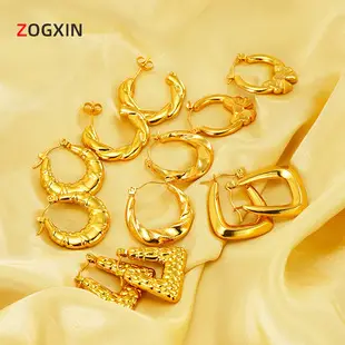 Gold Braided Earrings for Women 18K Stainless Steel — feature 5