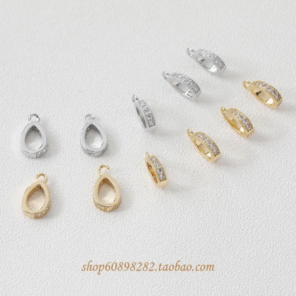 14K Copper Buckle Earrings with Zircon & Water Drop Detail - Image 8