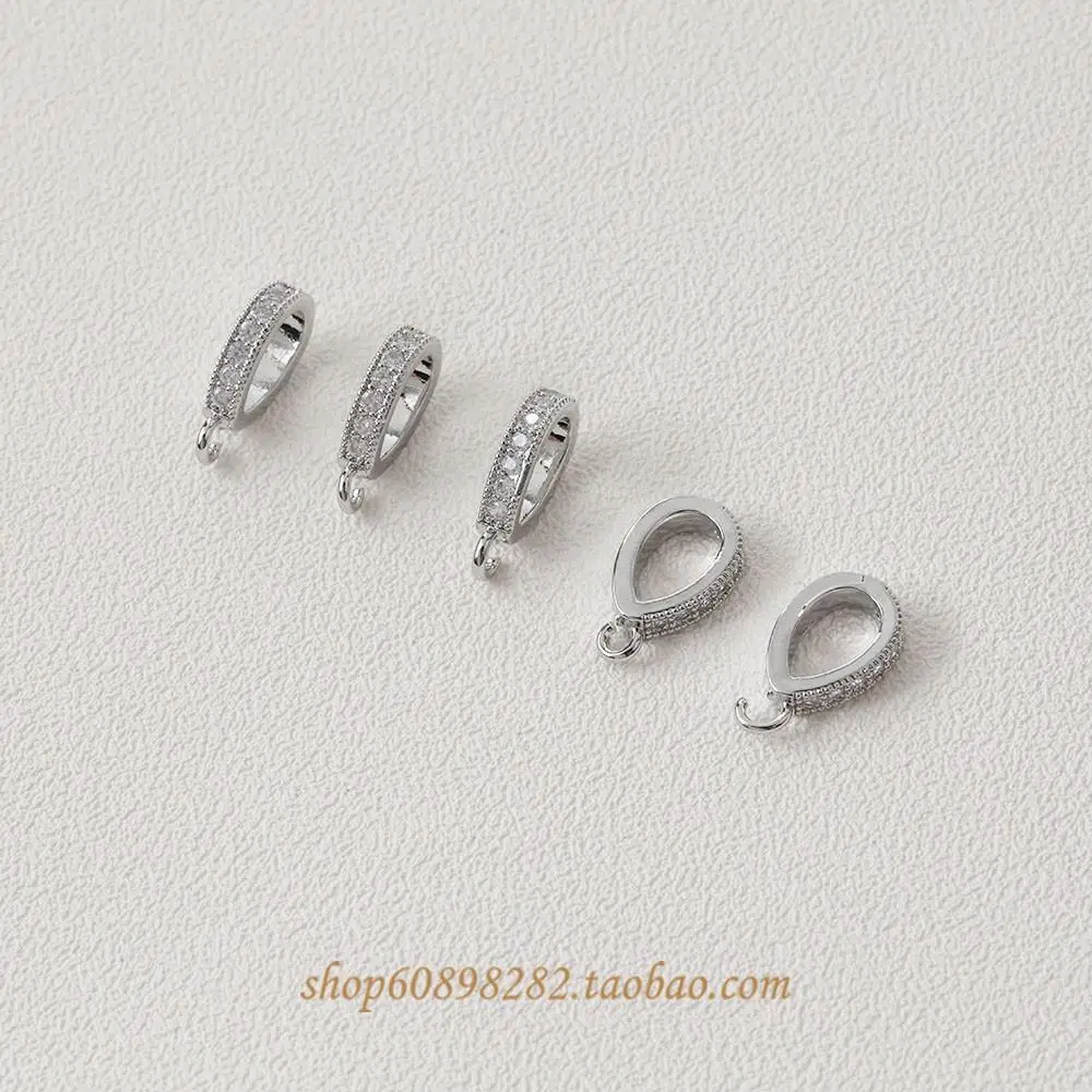 14K Copper Buckle Earrings with Zircon & Water Drop Detail - Image 2