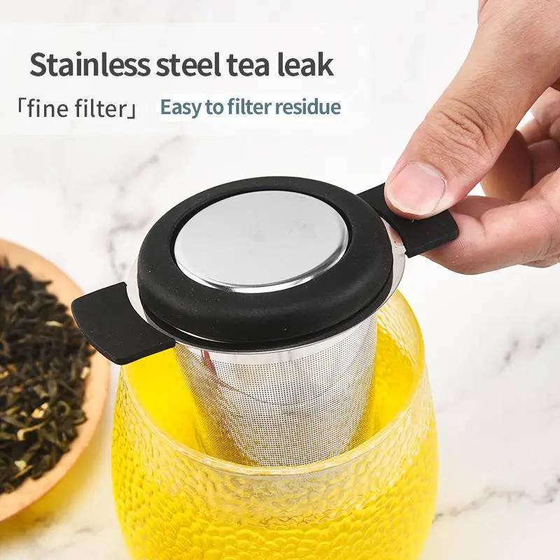 Double-Ear Tea Drain with Lid 304 Stainless Steel Tea Filter - Image 3