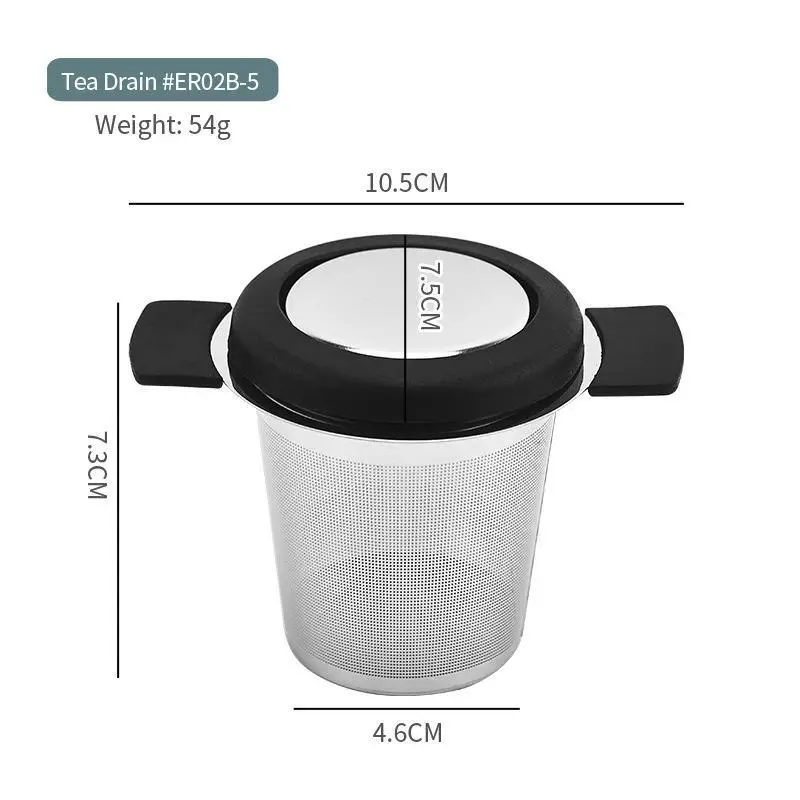 Double-Ear Tea Drain with Lid 304 Stainless Steel Tea Filter - Image 4