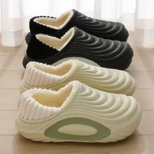 Waterproof Non-Slip Cotton Slippers for Men, Autumn and Winter Home Indoor Soft-Soled Men's Large Size Plush Warm Cotton Slippers for Women Wholesale — feature 1