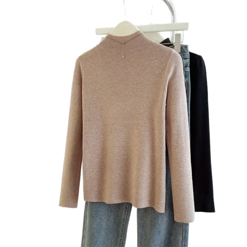 2025 Grey Half Turtleneck Long Sleeve Knit Shirt - Image 15