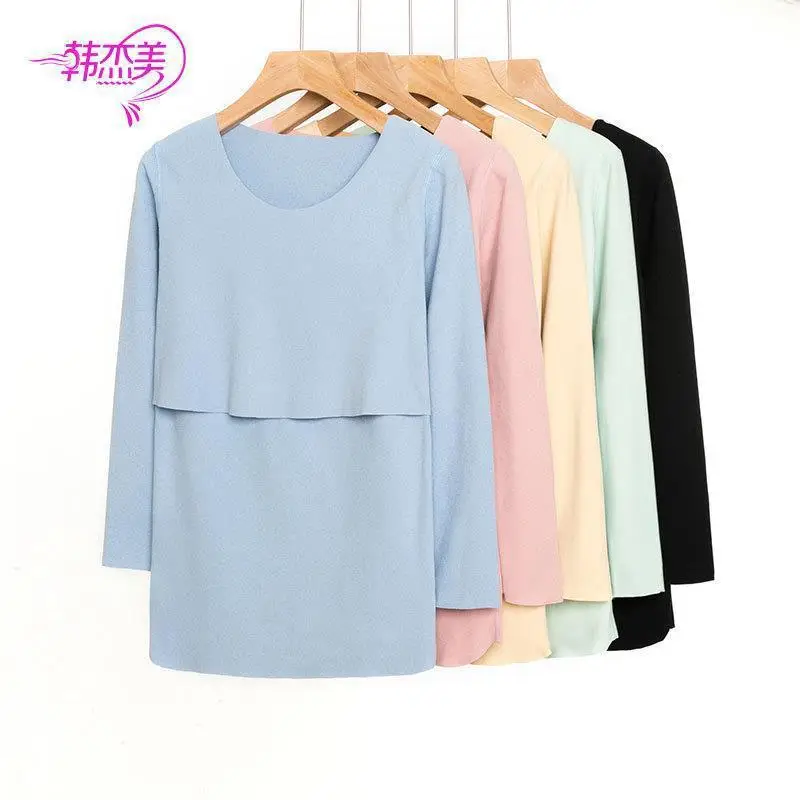 Warm Velvet Long Sleeve Nursing Coat for Pregnant Women