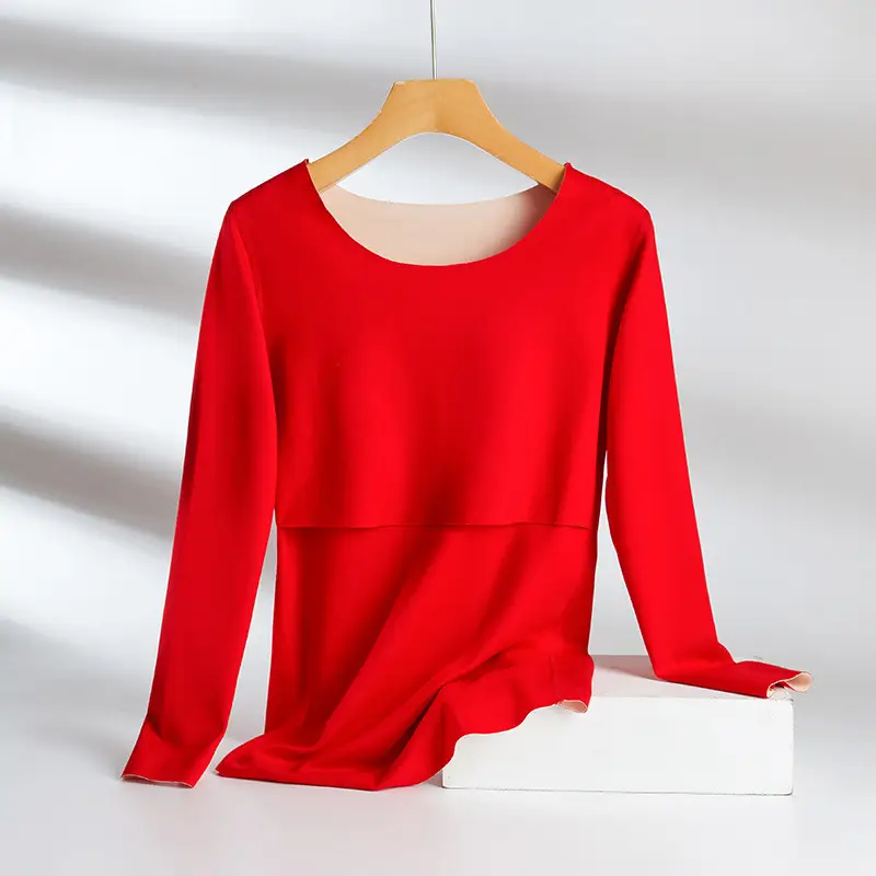 Warm Velvet Long Sleeve Nursing Coat for Pregnant Women