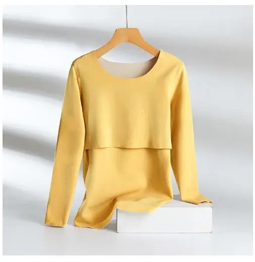 Warm Velvet Long Sleeve Nursing Coat for Pregnant Women