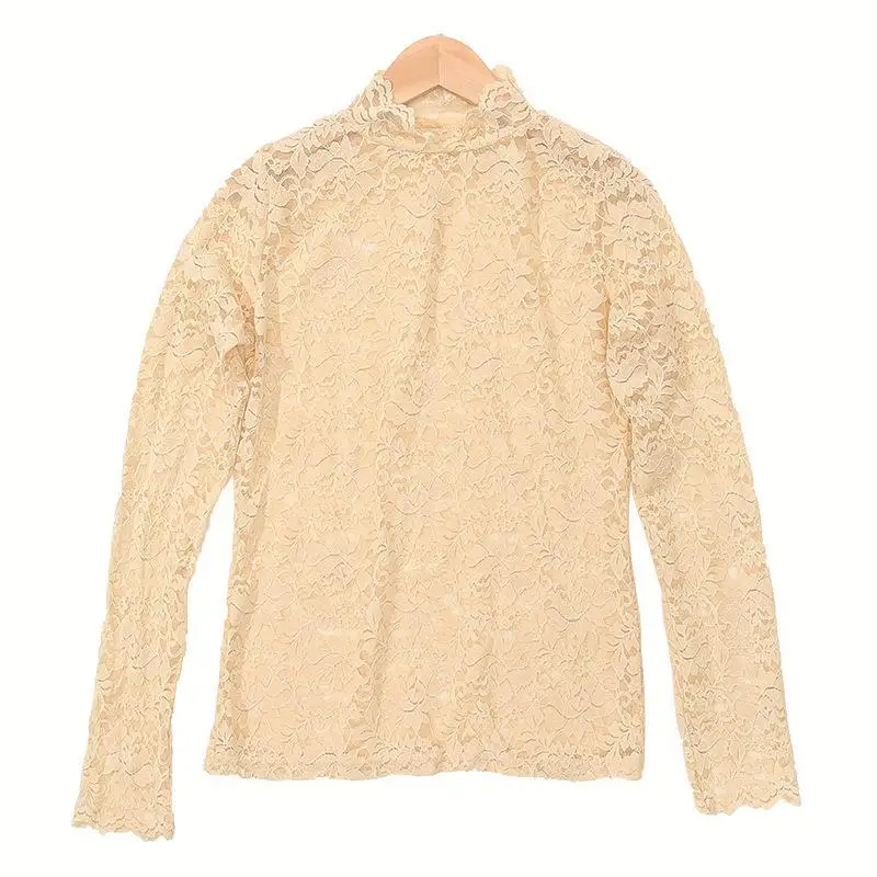 2005 Korean Style Lace Top for Women Half-High Collar - Image 9