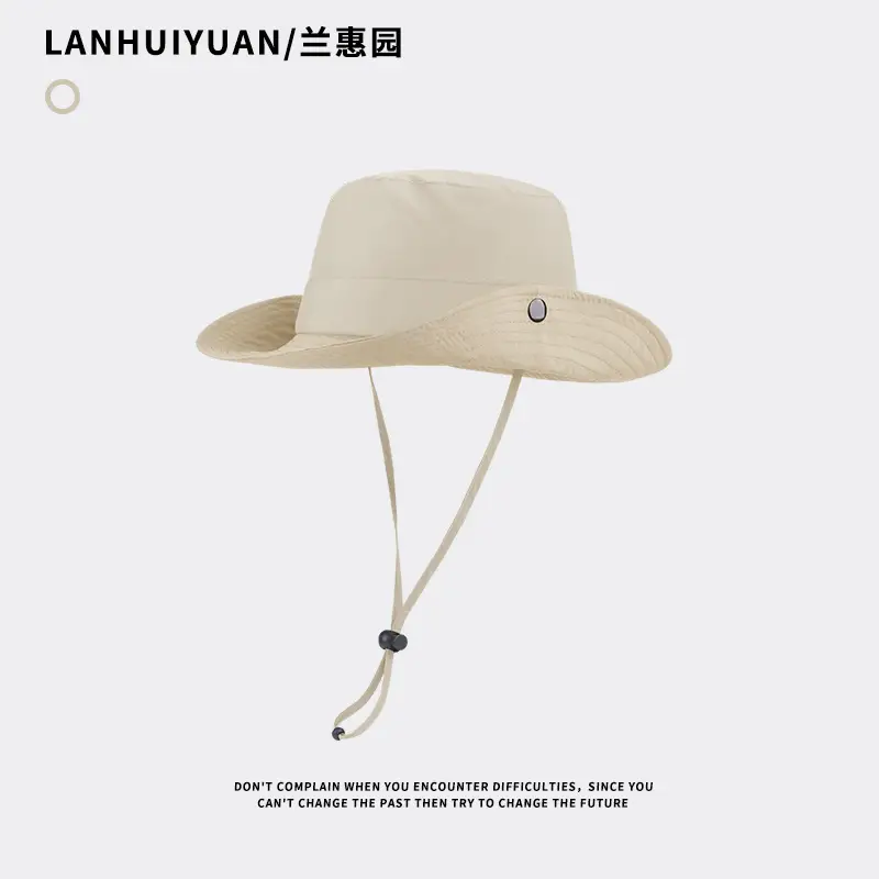Women's Beige Cowboy Hat Large Bristle Sunshade
