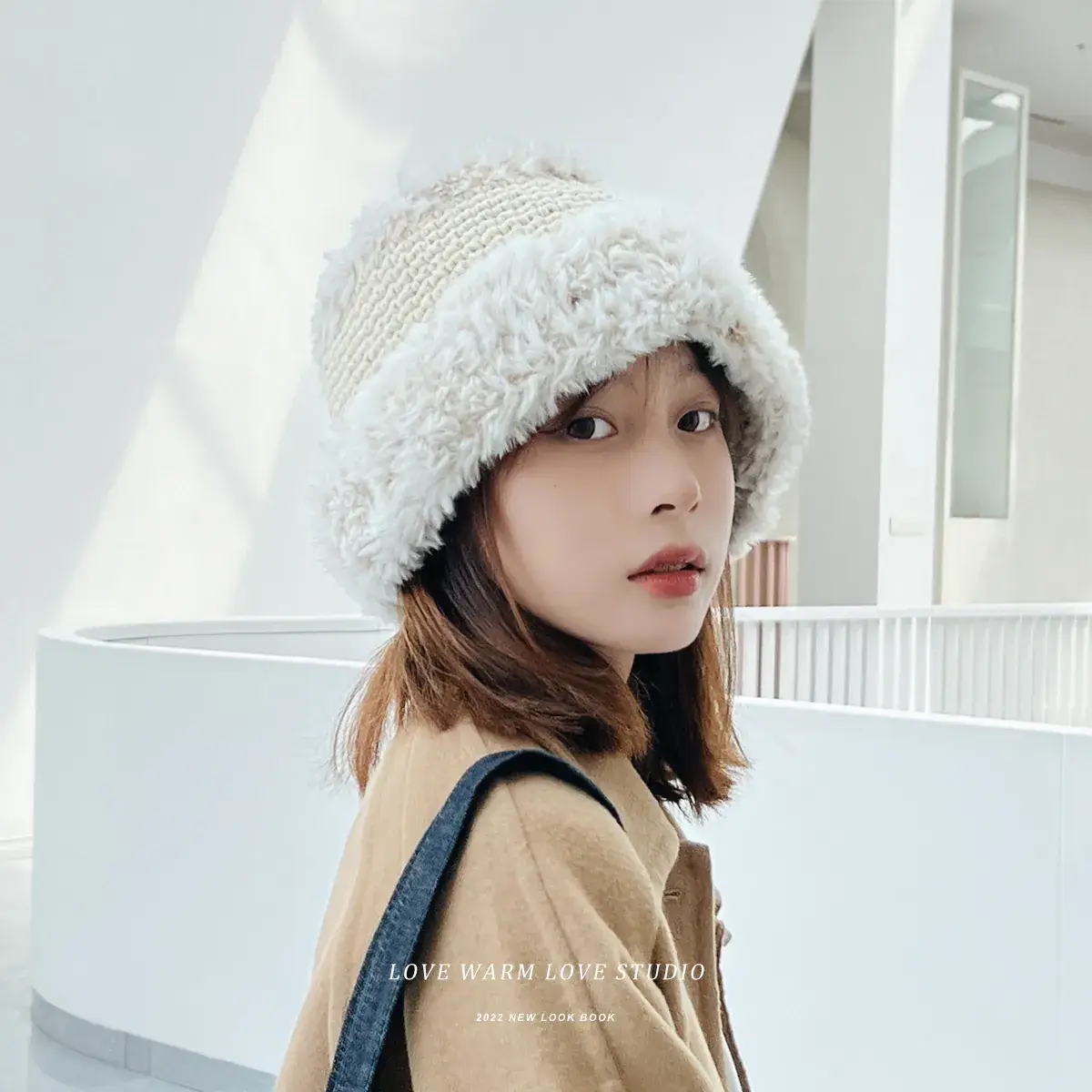 Women's Warm Fur Fisherman's Hat Brown Winter - Image 7
