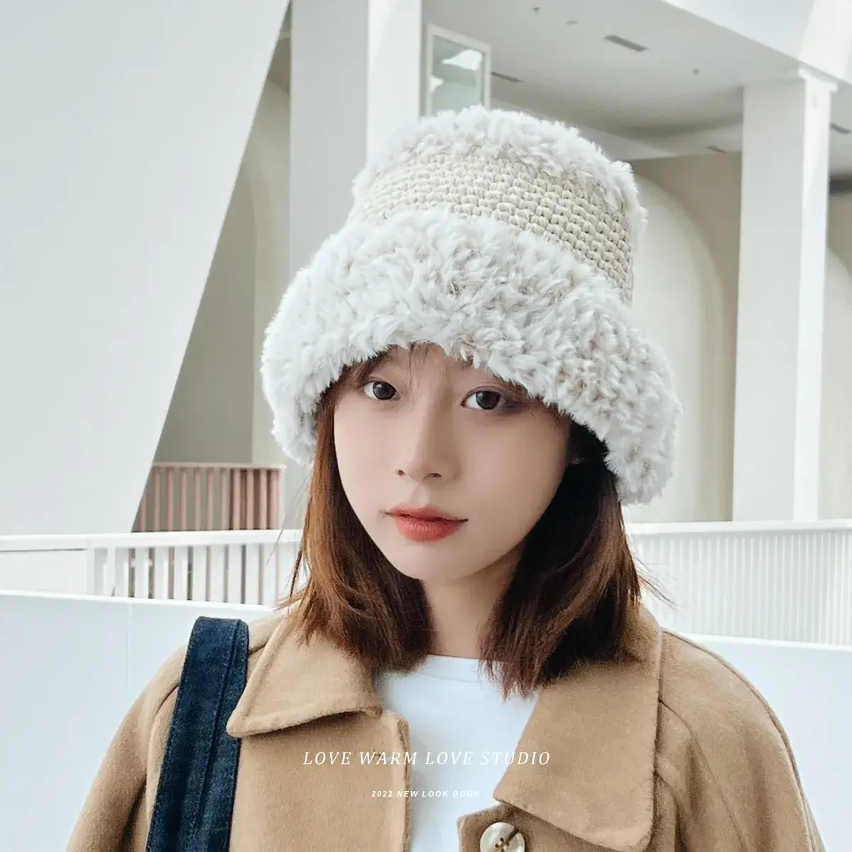 Women's Warm Fur Fisherman's Hat Brown Winter - Image 8