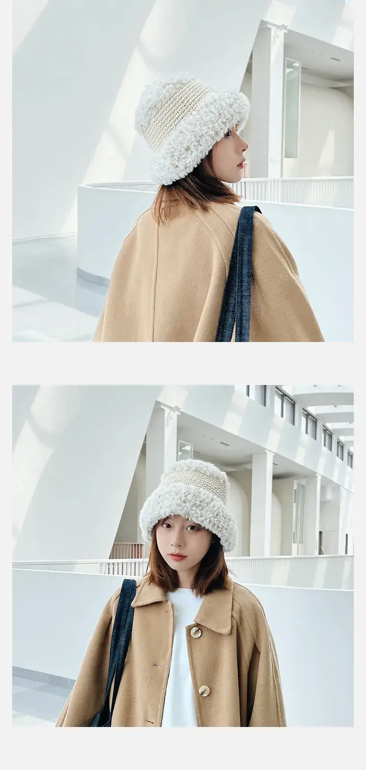 Women's Warm Fur Fisherman's Hat Brown Winter — feature 3