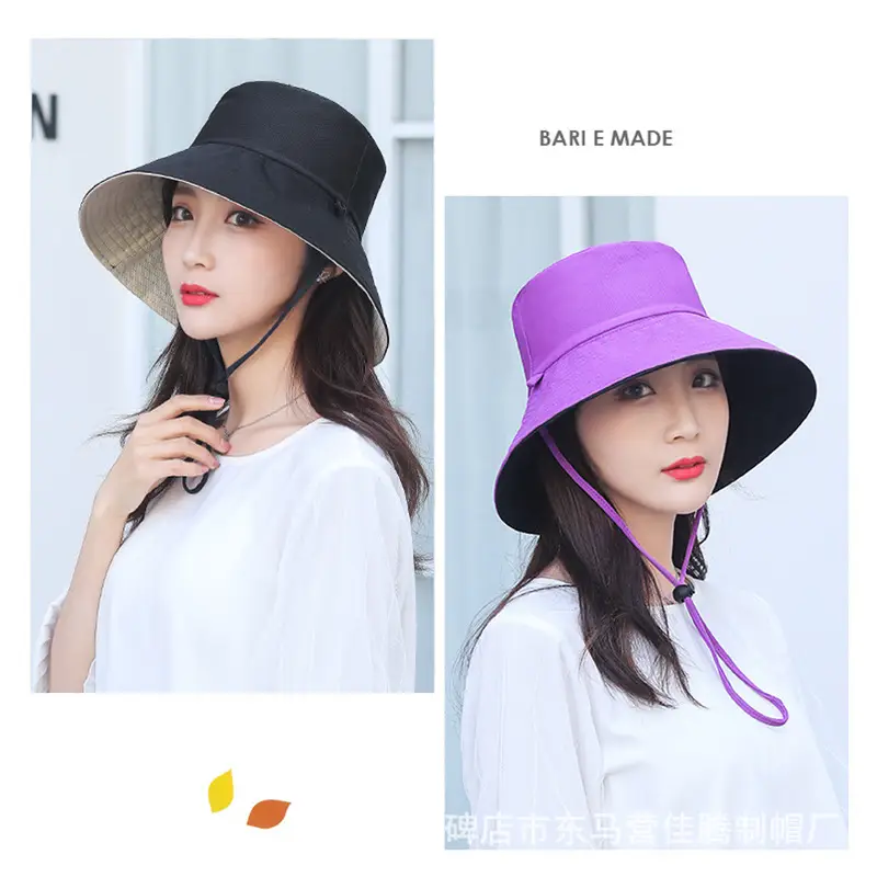 Japanese-style Fisherman Hat Women Double-sided Bird Mesh Sun Protection - Image 6